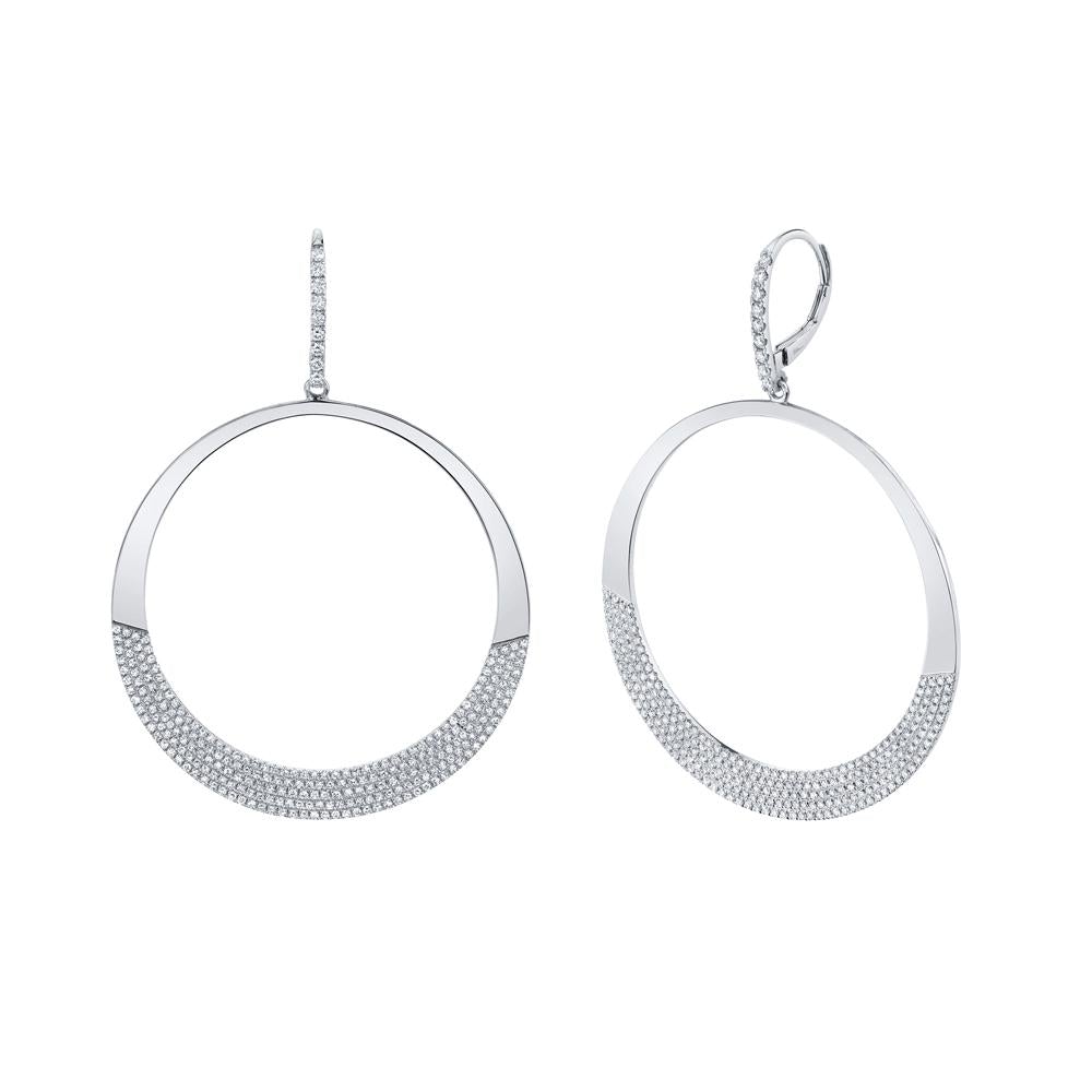 Studio 54 1.37Ct. Diamond Pave Circle Drop Earring