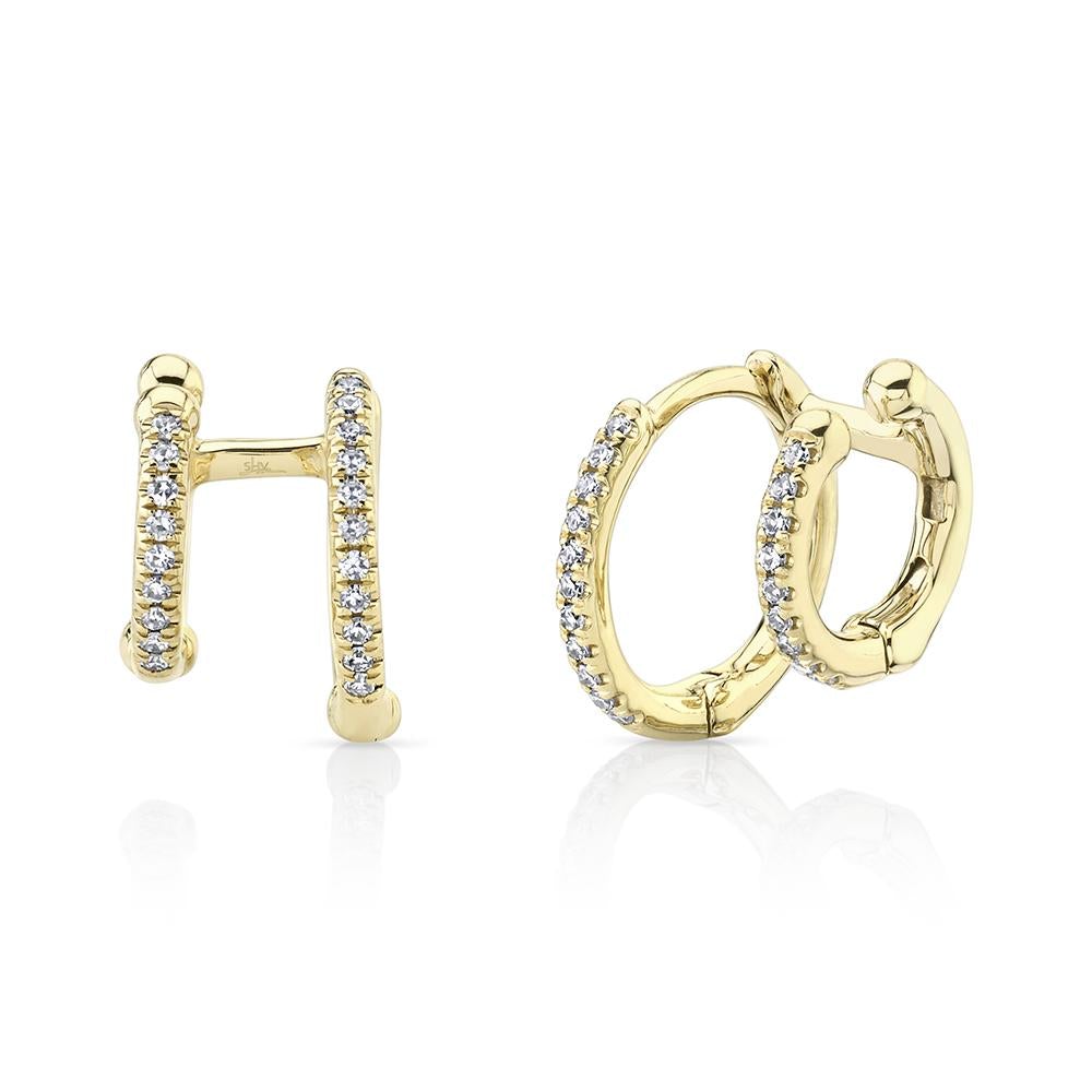 0.12CT DIAMOND DOUBLE HUGGIE EARRING