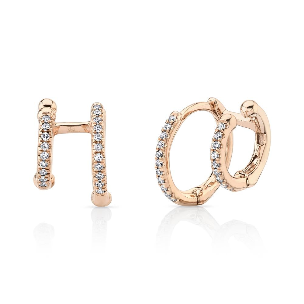 0.12CT DIAMOND DOUBLE HUGGIE EARRING