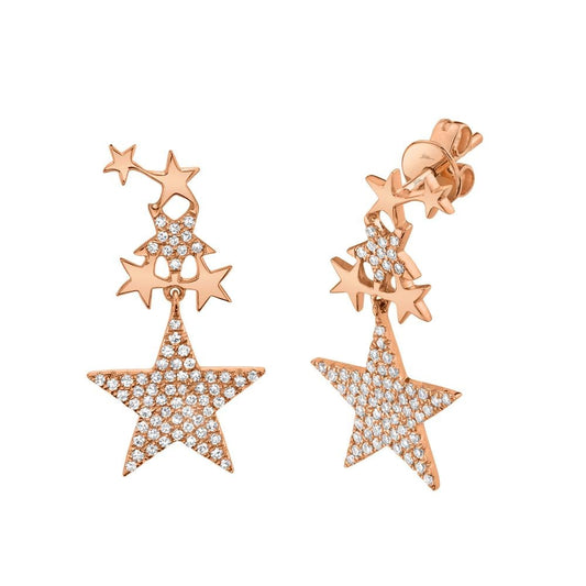 0.35CT DIAMOND STAR EARRING