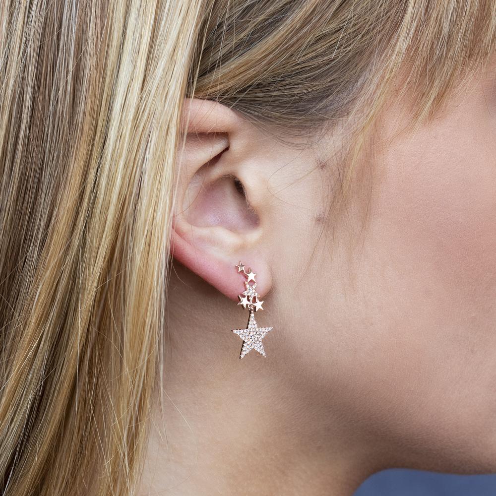 0.35CT DIAMOND STAR EARRING