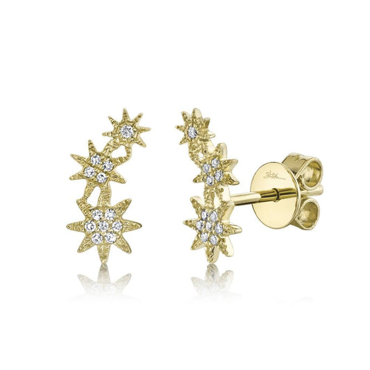 Celeste 0.06 Ct. Diamond Star Crawler Stud Earring