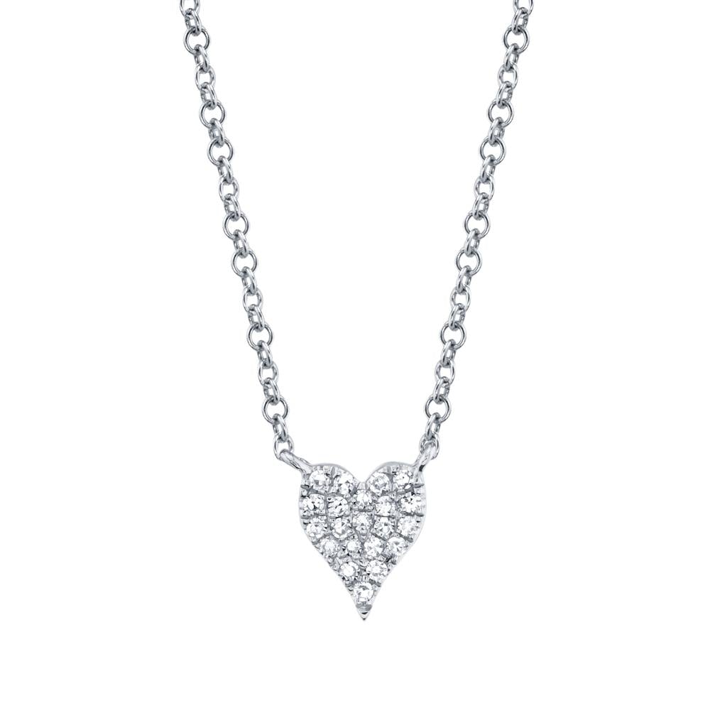 Amor 0.05Ct Diamond Pave Heart Pendant Necklace - Mini