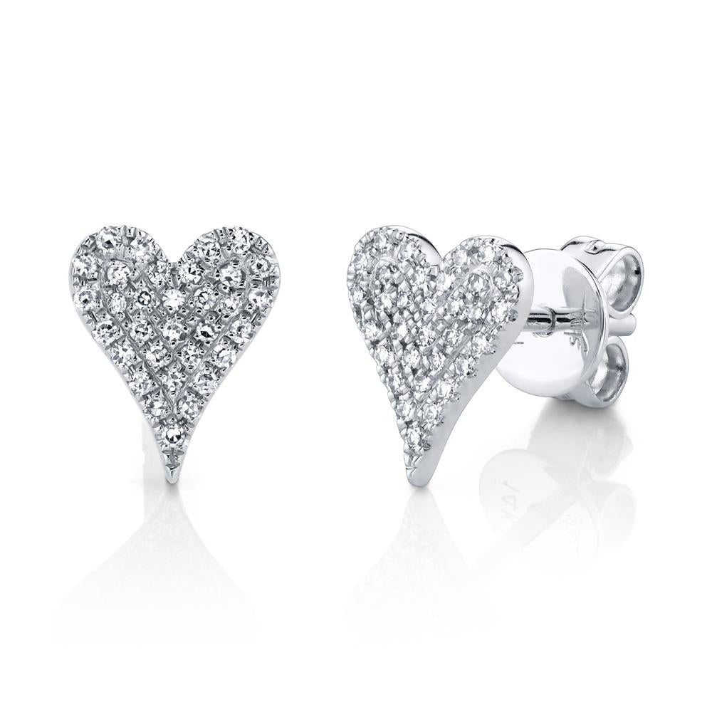 Amor 0.14 Ct. Diamond Pave Heart Stud Earrings