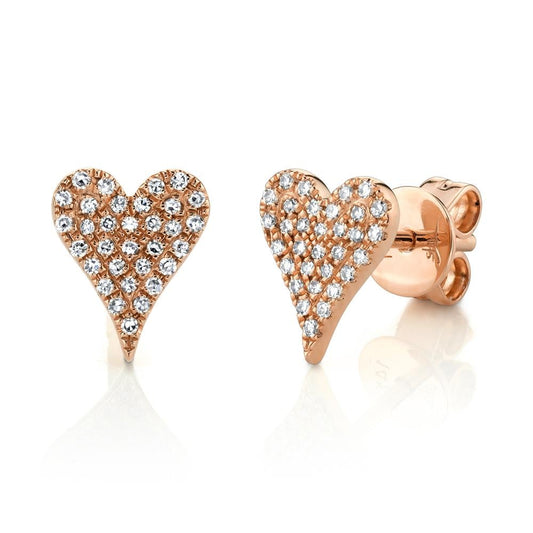 Amor 0.14 Ct. Diamond Pave Heart Stud Earrings