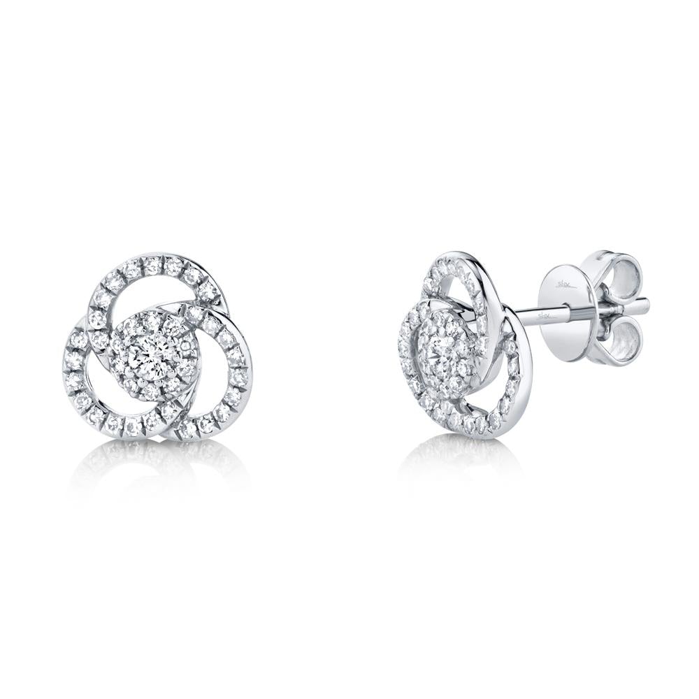 0.32CT DIAMOND LOVE KNOT STUD EARRING