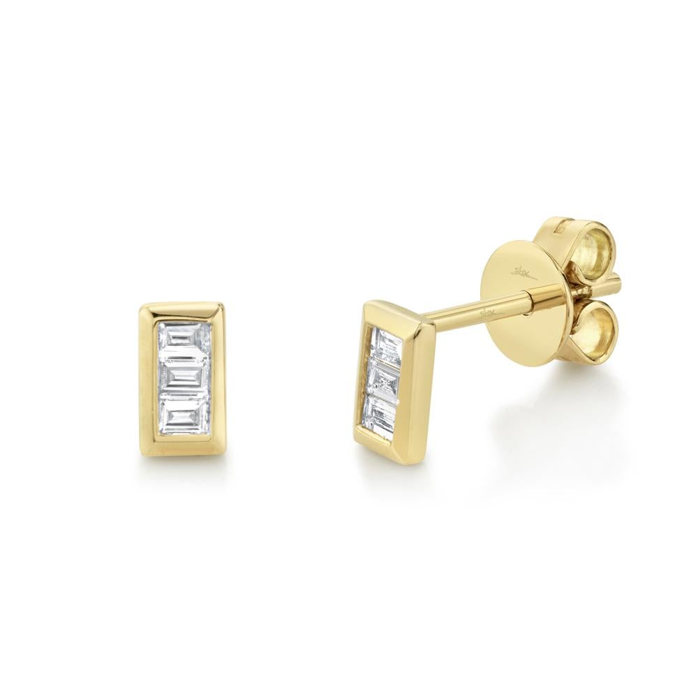 0.15CT DIAMOND BAGUETTE STUD EARRING