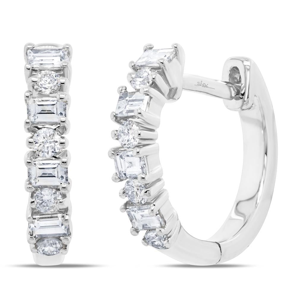 0.42CT DIAMOND BAGUETTE HUGGIE EARRING