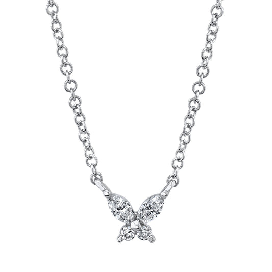 0.10CT DIAMOND BUTTERFLY NECKLACE