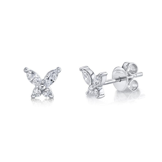 0.29CT DIAMOND BUTTERFLY STUD EARRING