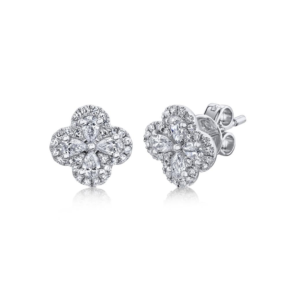 0.60CT DIAMOND CLOVER STUD EARRING