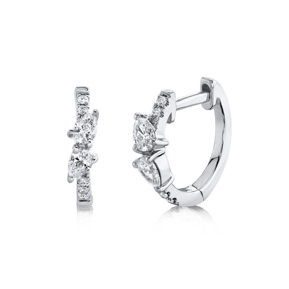 0.32CT DIAMOND PEAR HUGGIE EARRING