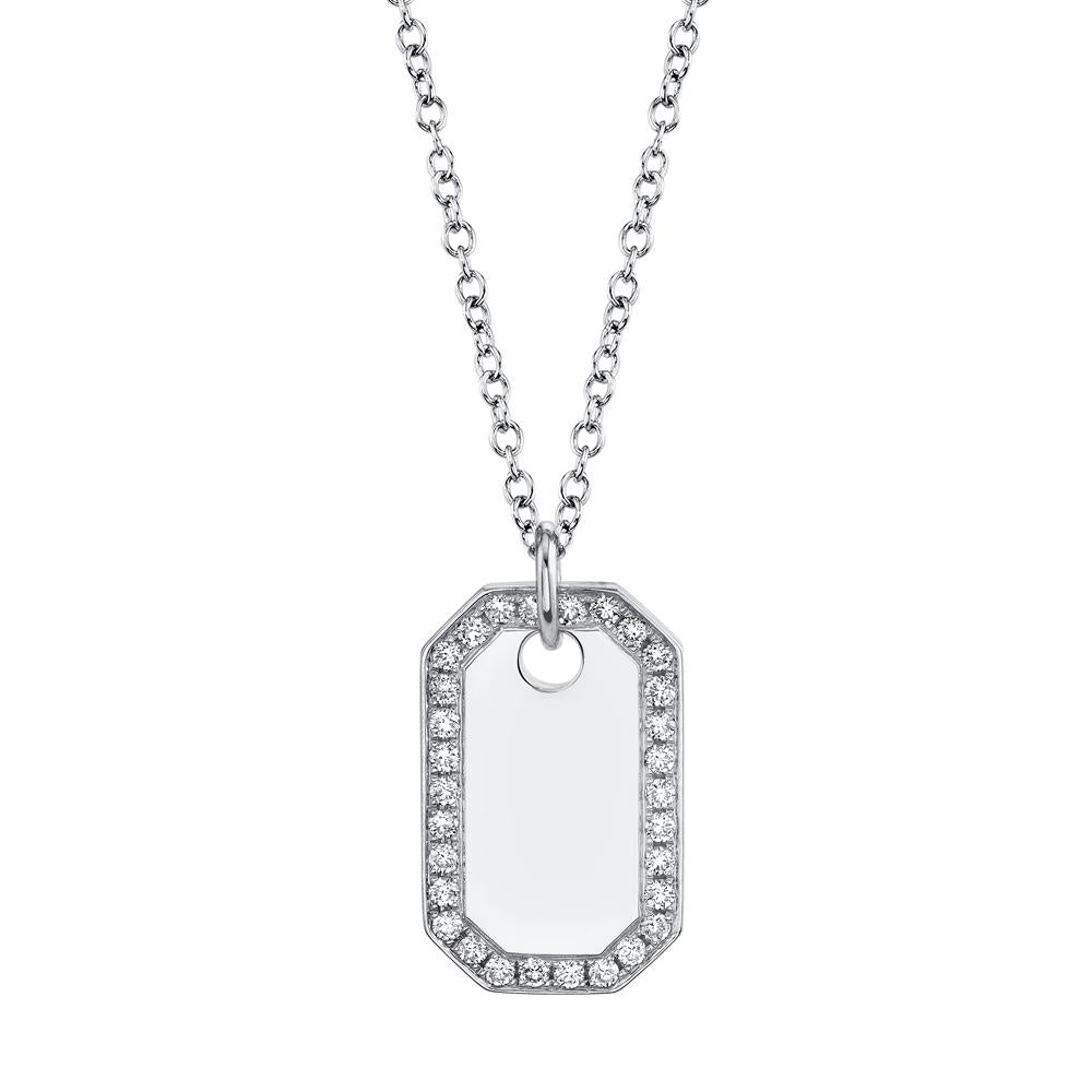 0.40CT DIAMOND DOG TAG NECKLACE