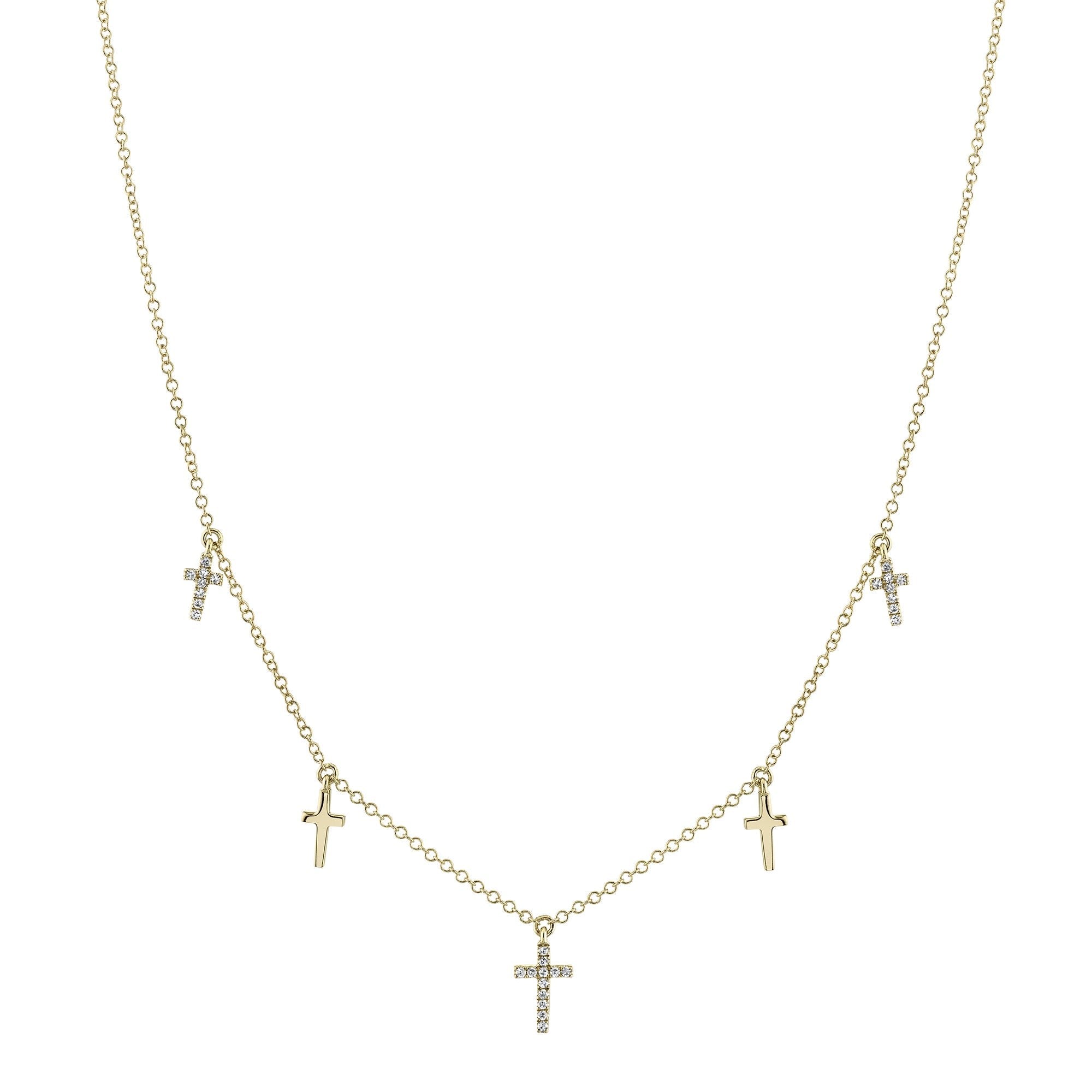 0.09CT DIAMOND CROSS NECKLACE