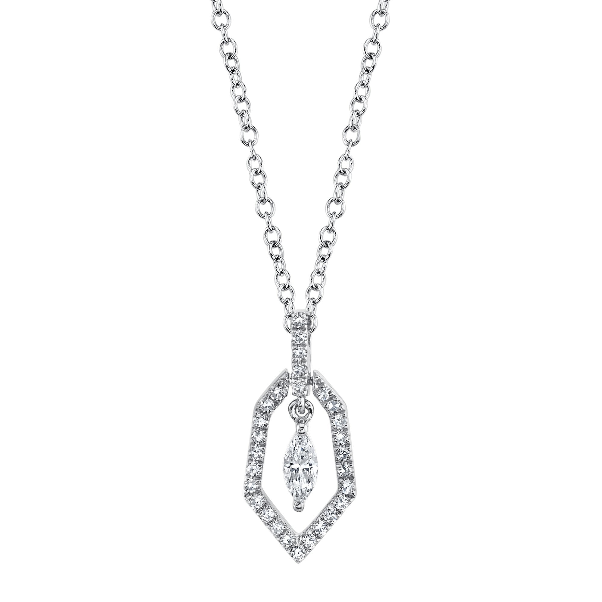 0.17CT DIAMOND MARQUISE NECKLACE