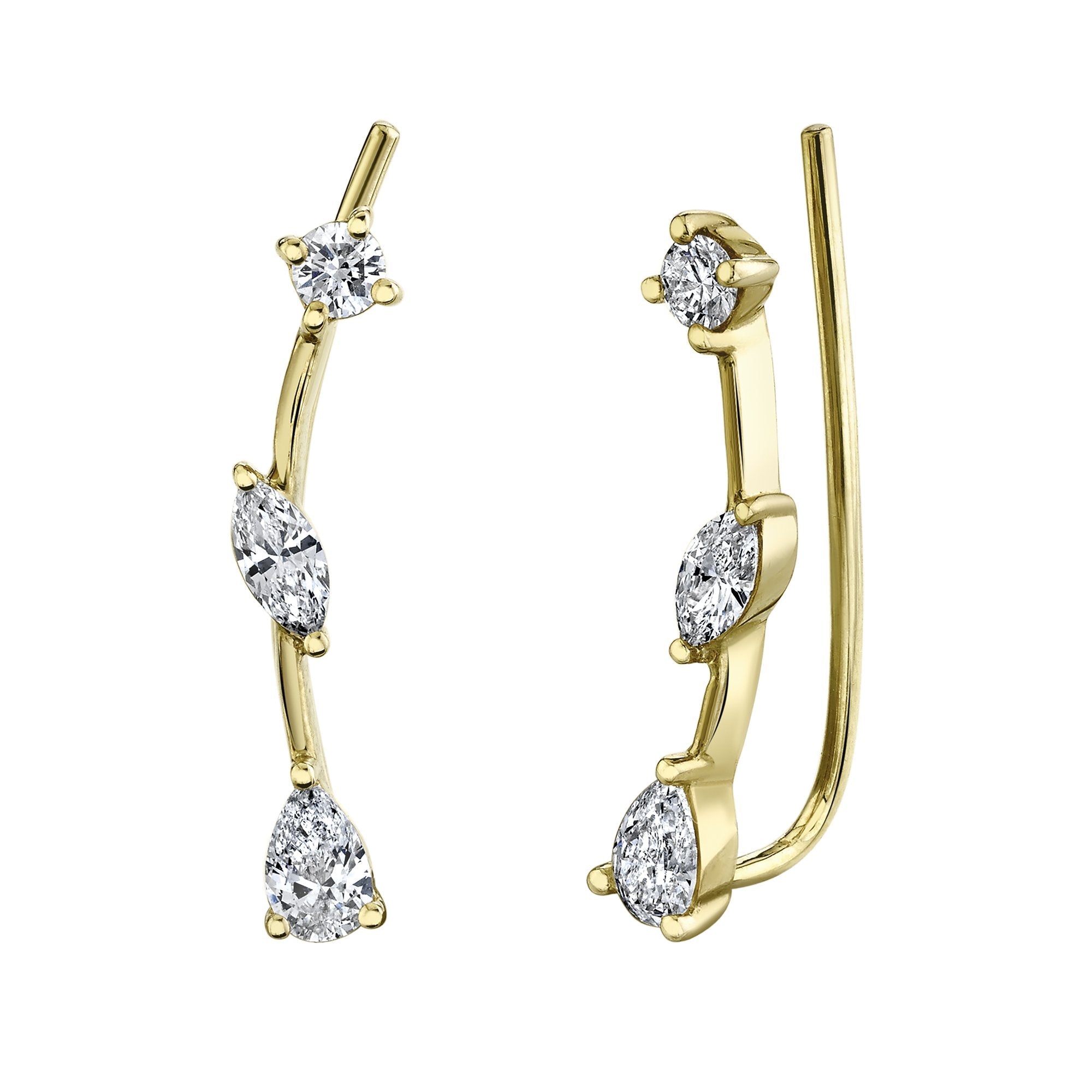 0.41CT DIAMOND EAR CRAWLER EARRING