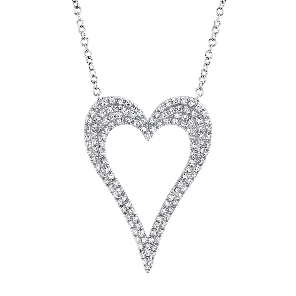 0.31CT DIAMOND OPEN HEART NECKLACE