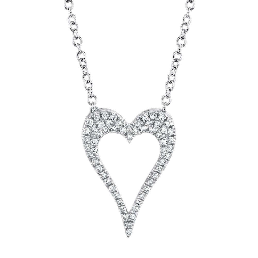 0.14CT DIAMOND OPEN HEART NECKLACE