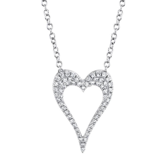 0.14CT DIAMOND OPEN HEART NECKLACE