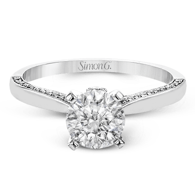 Sleek White Gold Diamond Engagement Ring - Side Hustle TR680