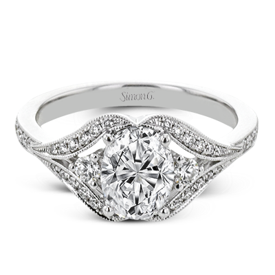 Vintage-Inspired Roxy Engagement Ring with Milgrain Details in White Gold