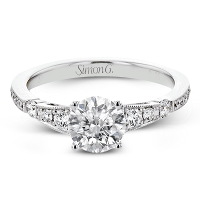 Vintage-Inspired 18k Gold Roxy Engagement Ring with White Diamonds