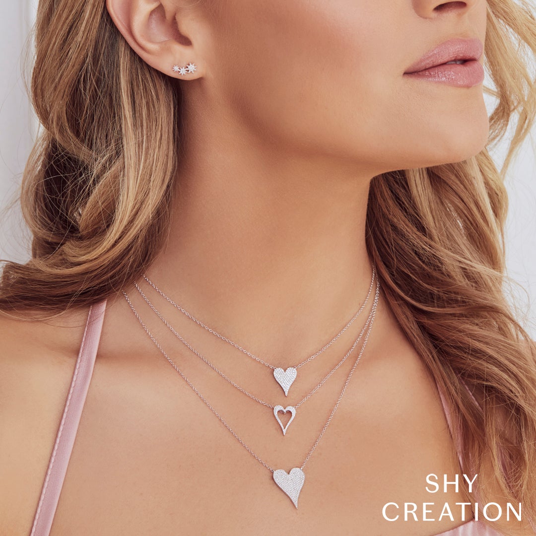 0.14CT DIAMOND OPEN HEART NECKLACE