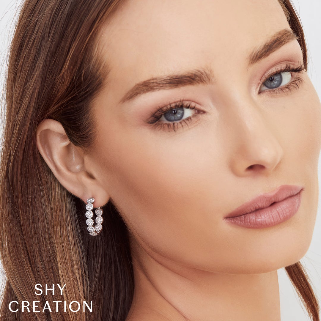 2.33CT DIAMOND OVAL HOOP EARRING